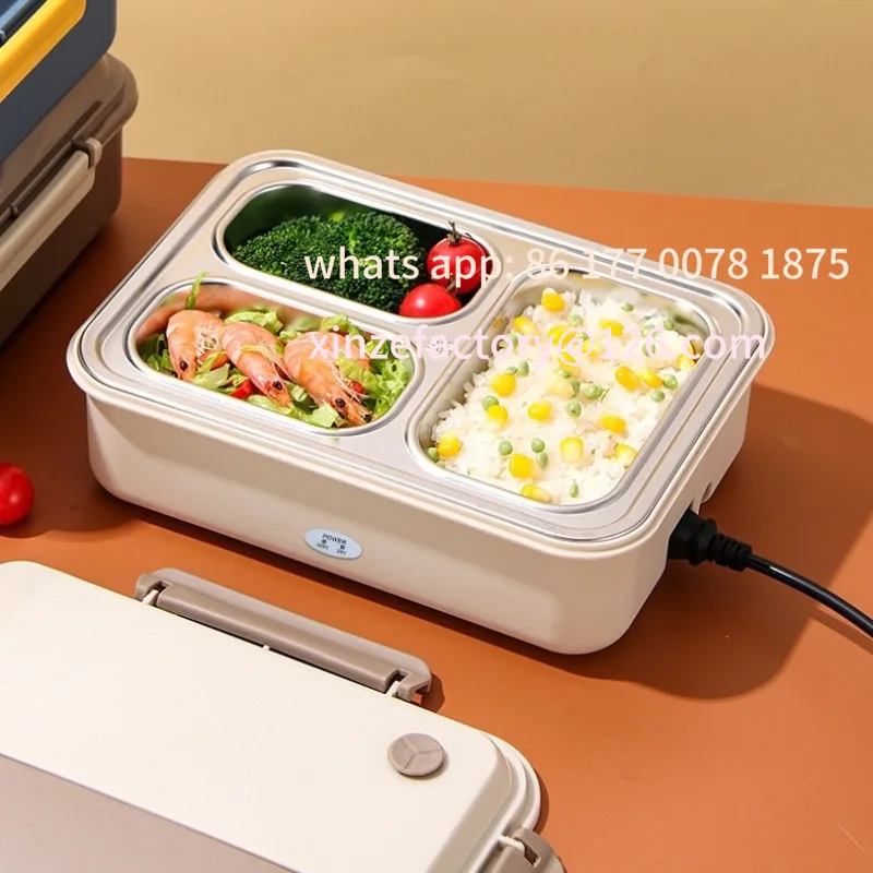 Customizable Electric Lunch Box Portable Stainless Steel Electric Lunch Box with Inner Compartment Divided and Ulated