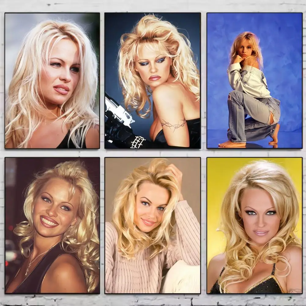 Popular P-Pamela Anderson Poster Vintage Wall Art Aesthetic Room Decor Print Living Room Bedroom Home Decoration