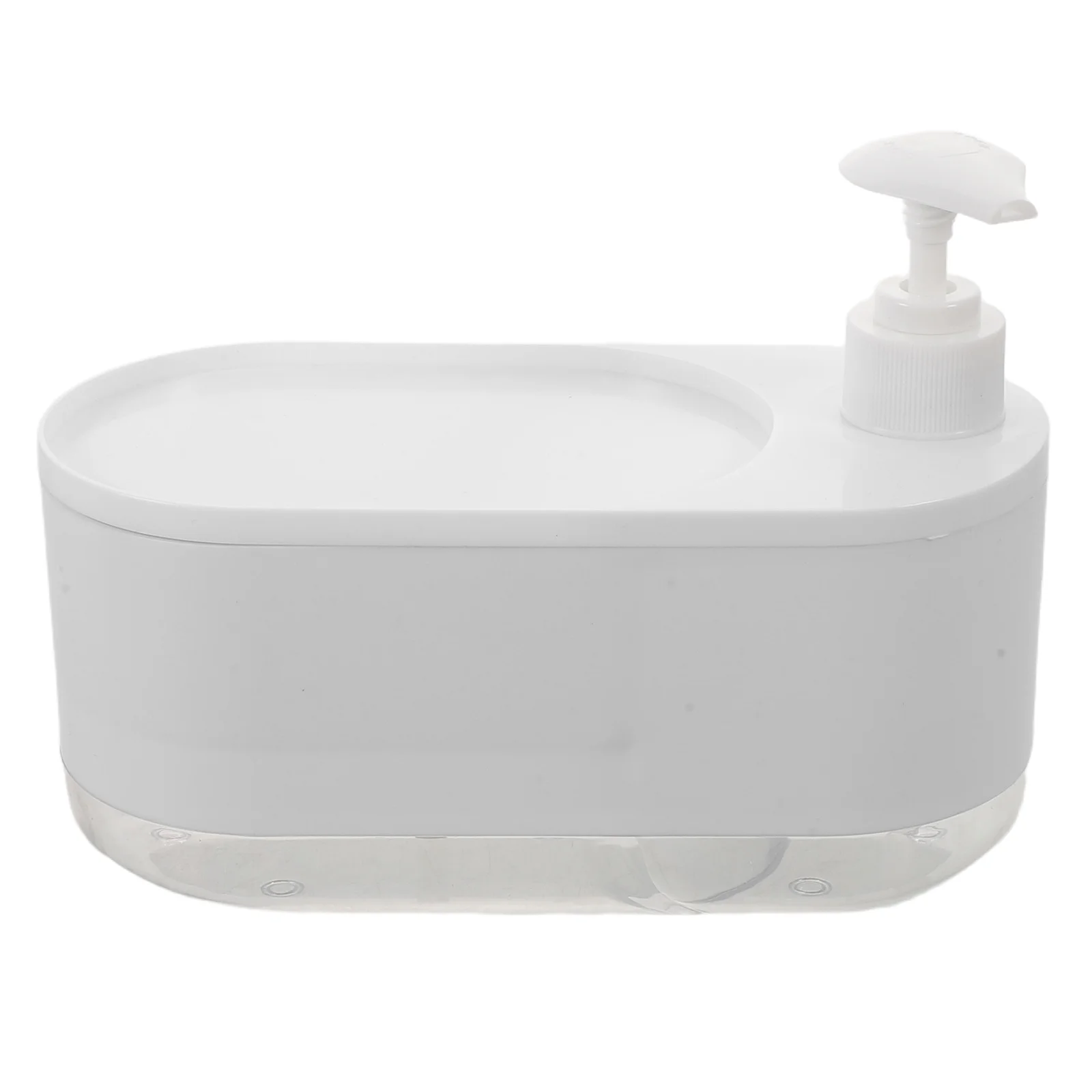 

Kitchen Soap Dispenser Pump Refillable Liquid Hand Dishwashing Dispenser With Sponge Holder Countertop Organizer For Bathroom