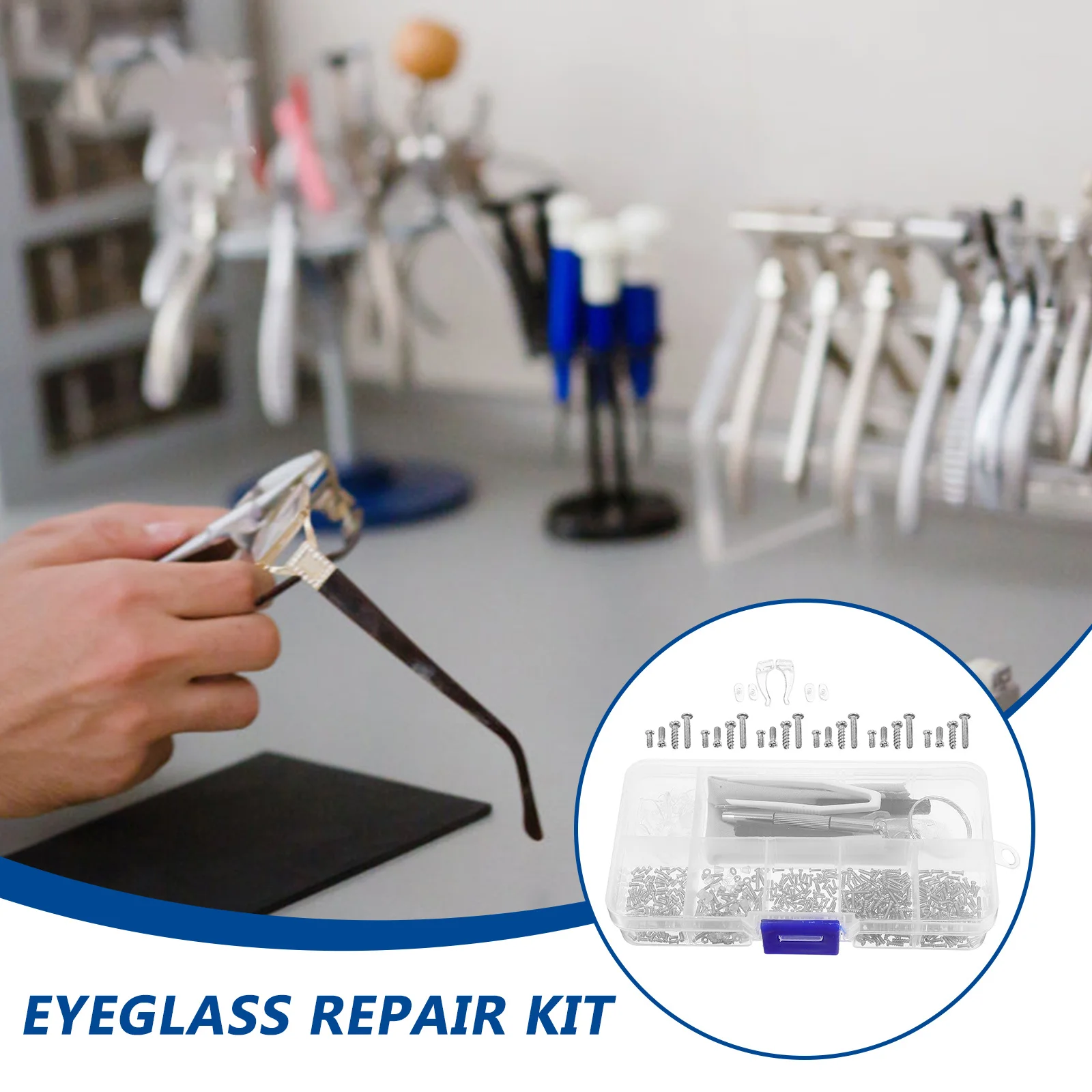 1Set Eyeglass Repair Screws Kit Nose Pads Precision Screwdriver Glasses Repairing Set Portable Glasses Fix Tool Kit