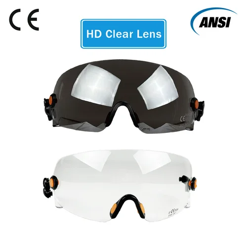 Accesorios de repuesto para gafas de seguridad integradas para casco de seguridad CR06 CR08, visera HD con certificación ANSI y CE