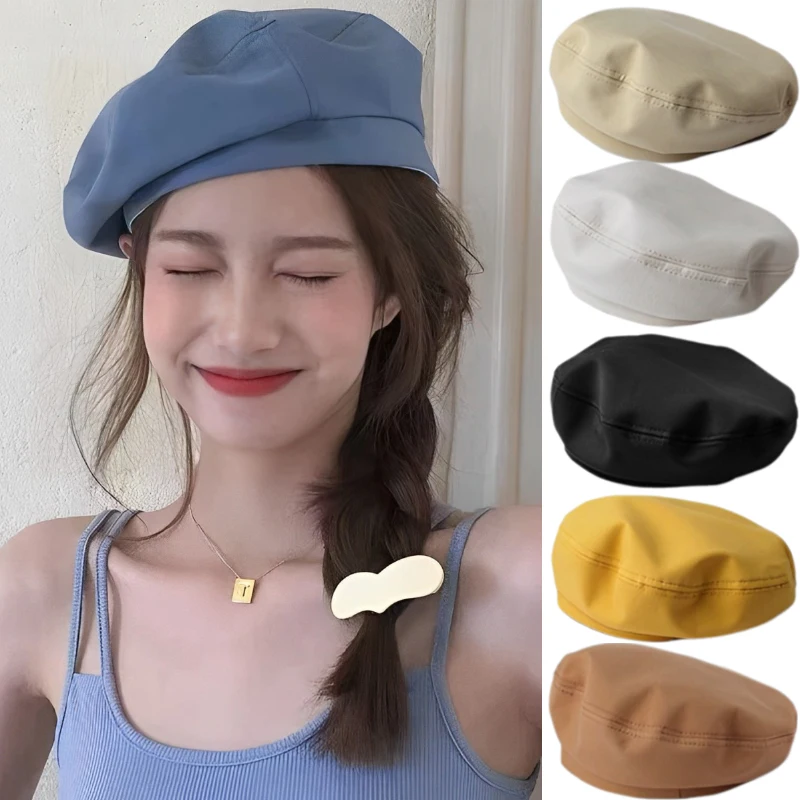 Cotton Berets Solid Vintage Spring Summer French Octagonal Forward Peaked Hats Painter Hat Street Military Beret Women Girl Caps