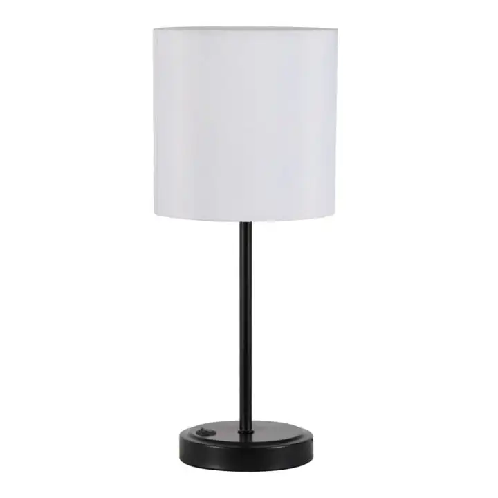 

19 Height Black Finish Metal Material Stick Lamp with USB Port, Modern, Office and Dorm