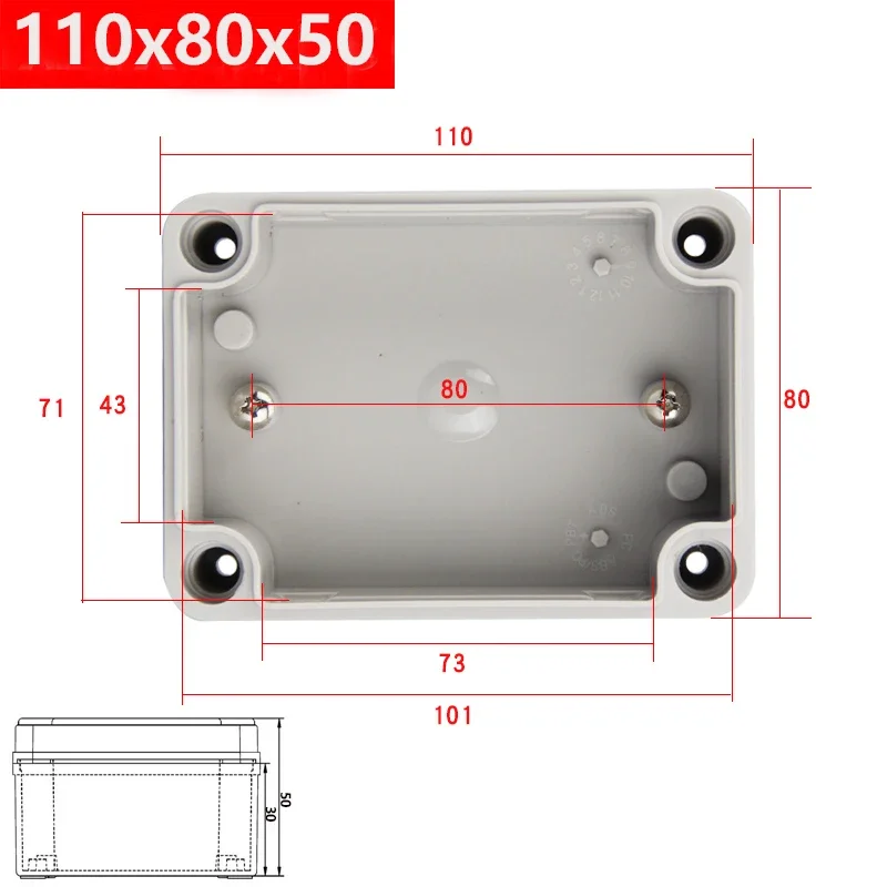 Wasserdichte Kunststoff-Gehäusebox Elektronisches IP67-Projektgehäuse Elektrische Projektbox ABS Outdoor-Anschlussbox Gehäuse