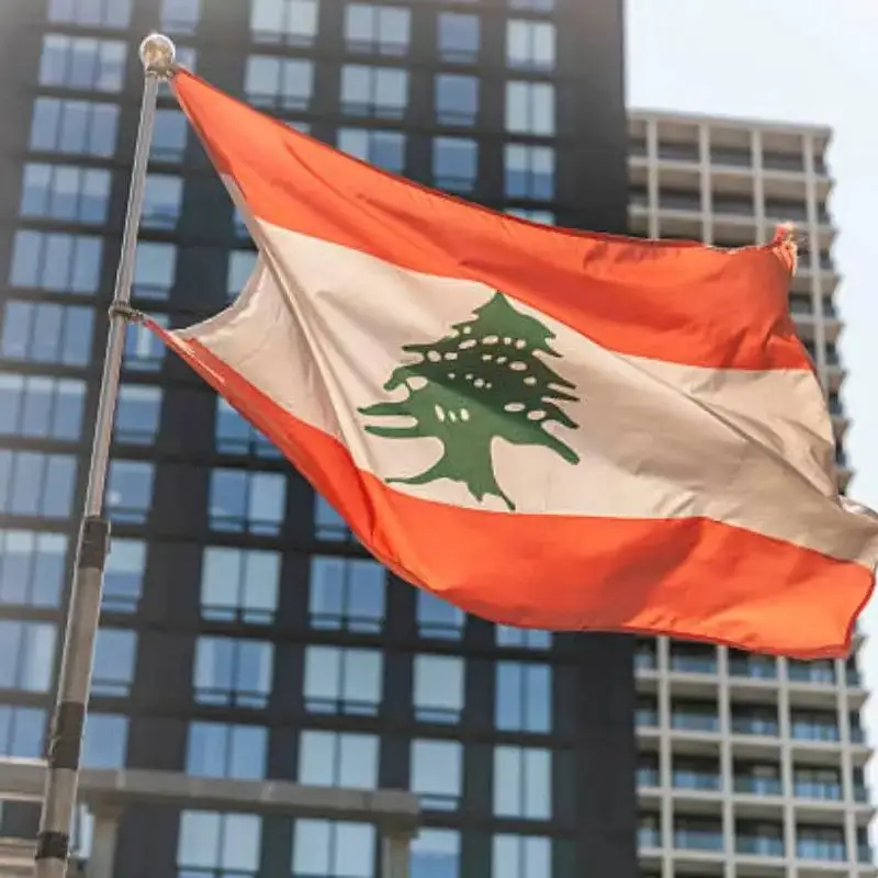 لبنان العلم 3x5FT 90x150 سنتيمتر البوليستر داخلي في الهواء الطلق معلقة جمهورية لبنان الرايات للمنزل حديقة ديكور #1