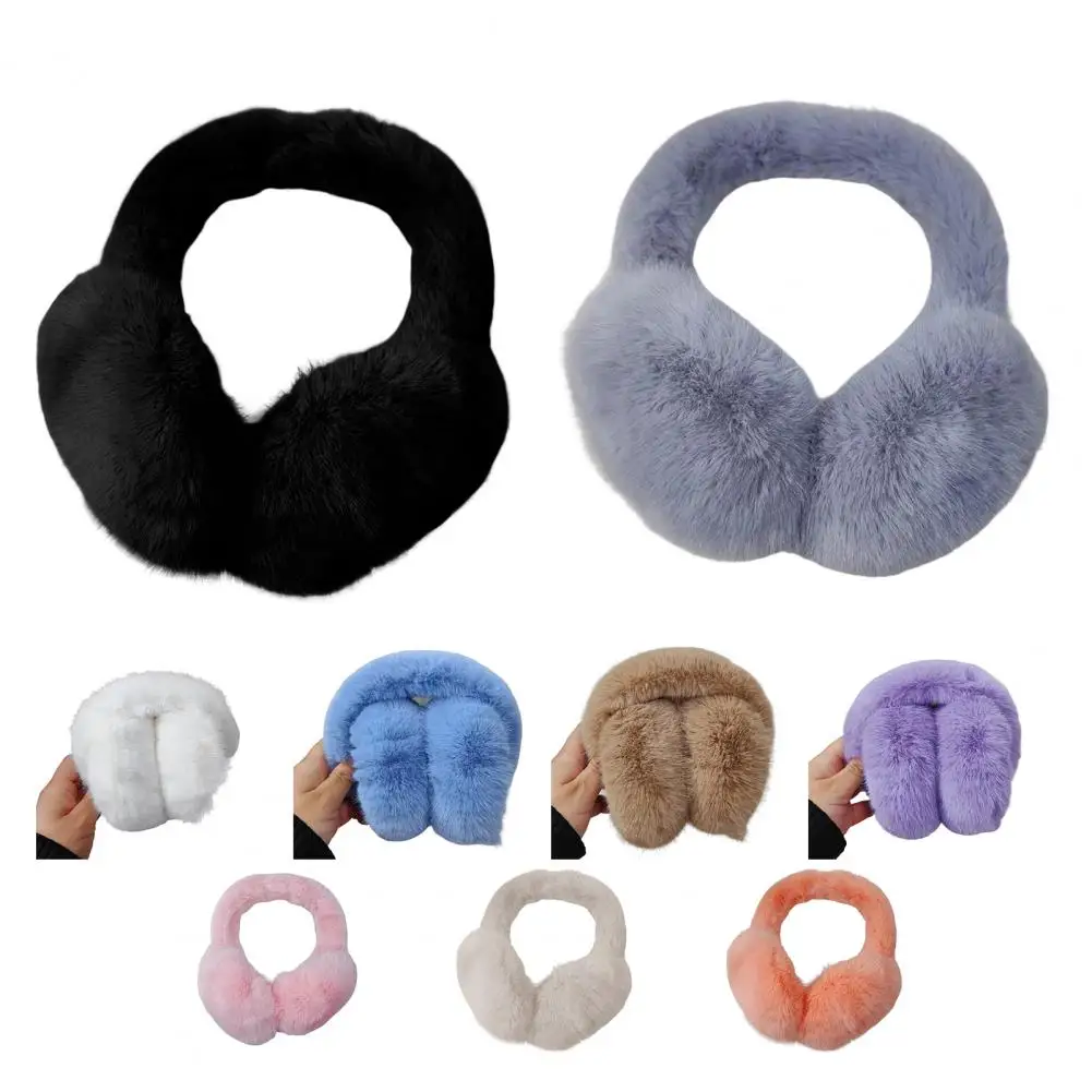 Unisex Earmuffs Solid Color Elastic Non-slip Cute Unisex Earmuffs Winter Ear Covers Soft Plush Headband Ear Warmer