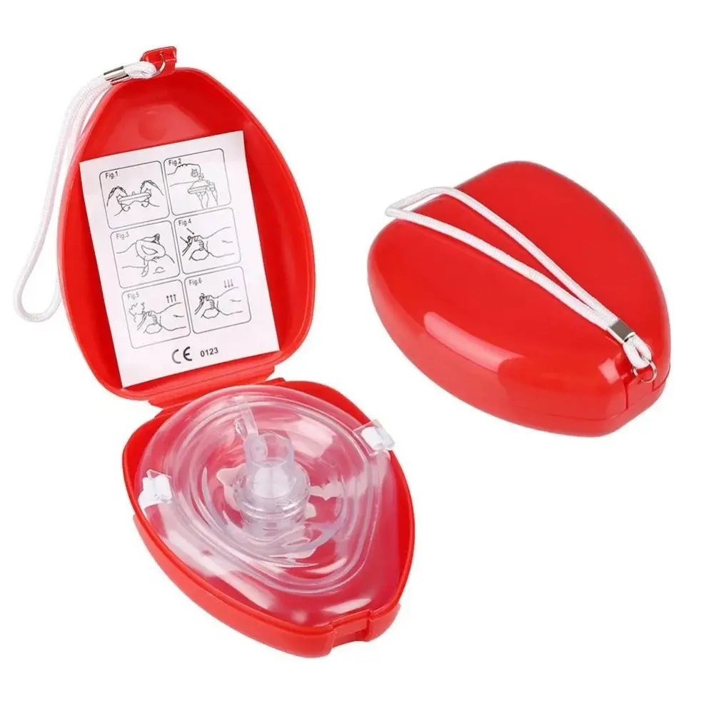 One-way Valve Tools CPR Breathing Mask Breathing Mask Reuseable Artificial Respiration Mask Professional Red Cpr Rescue