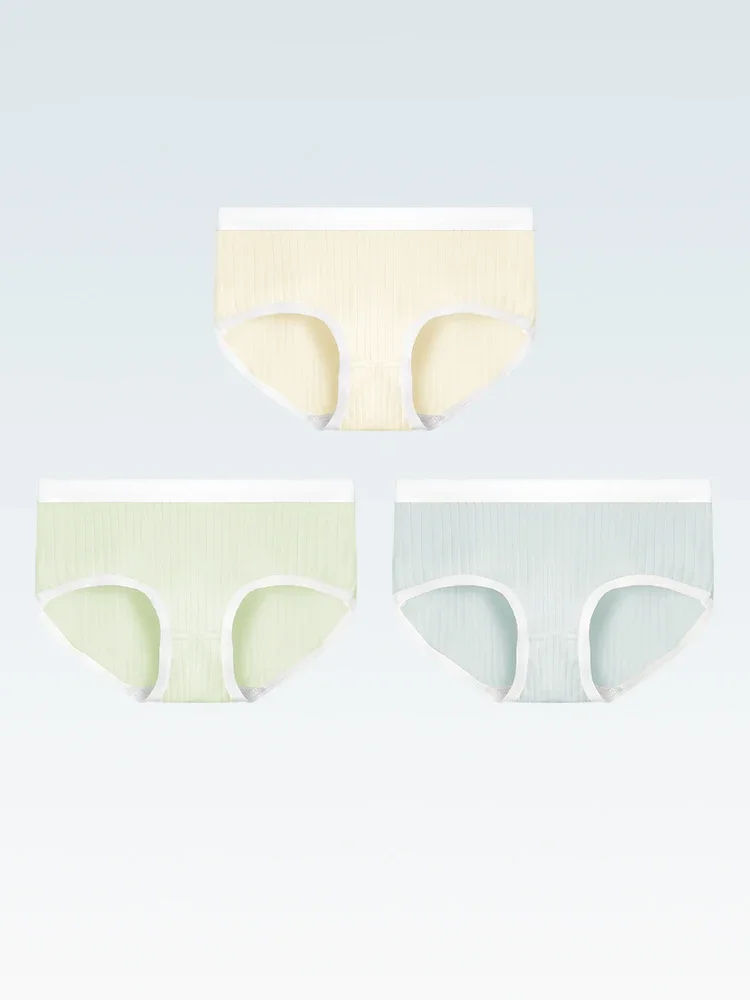 5PCPure cotton underwear for women, solid color, all-cotton crotch, seamless comfort, mid-waist triangle pants, breathable