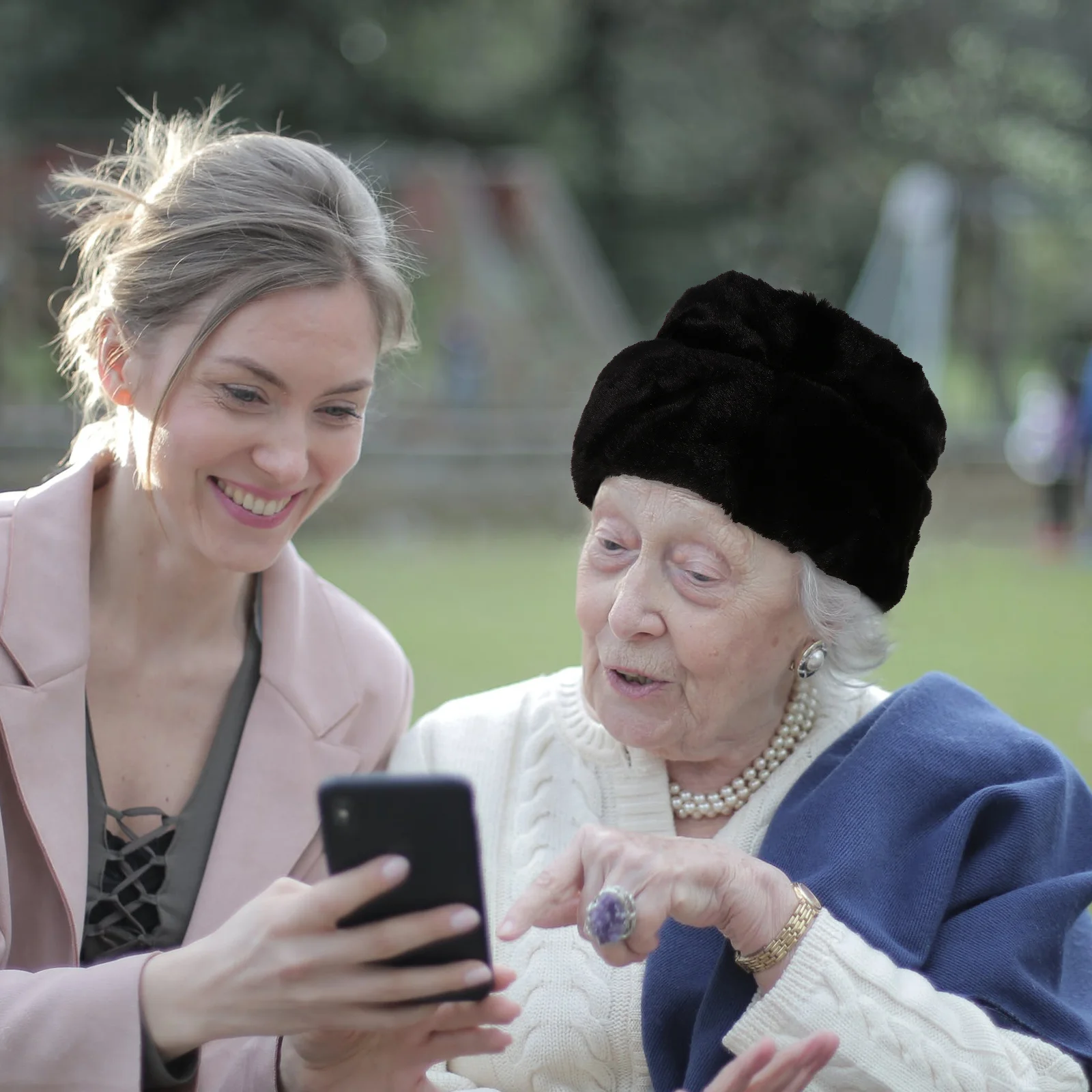 

Faux Hat For Women Men Faux Hat One Size Fit Most Warm Cozy Elderly Headwear Cap Autumn Cold Weather