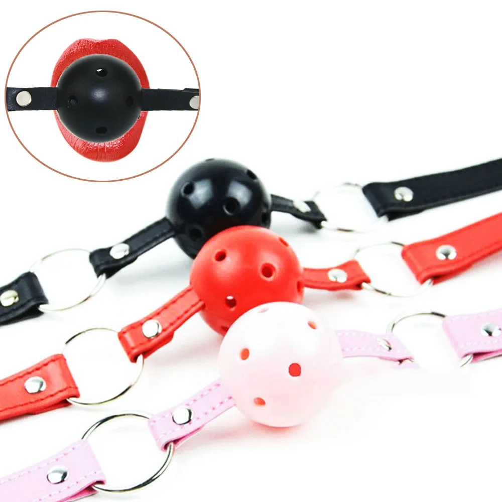 Ball Mouth Gag Oral Fixation mouth stuffed PU Leather roleplay slave submisson Adult Game For Couples Flirting Sex Products Toys