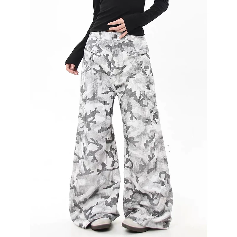 الرجال رمادي Y2k السراويل البضائع المموه Harajuku المظلة السراويل اليابانية 2000s نمط خمر كبيرة الحجم الهيب هوب السراويل الملابس #3