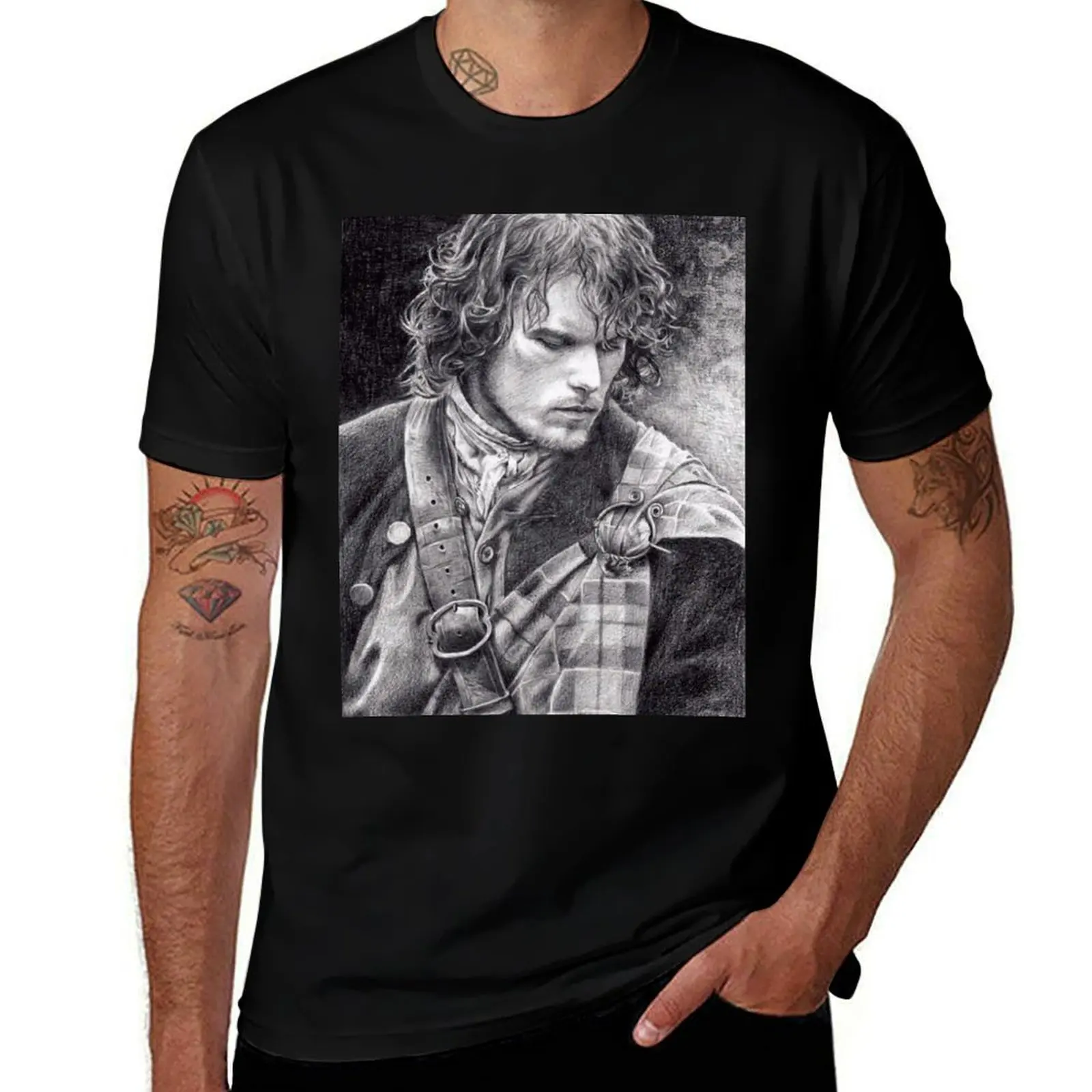 

Oulander Jamie Fraser T-Shirt blacks gifts for boyfriend summer 2025 black t-shirts for men