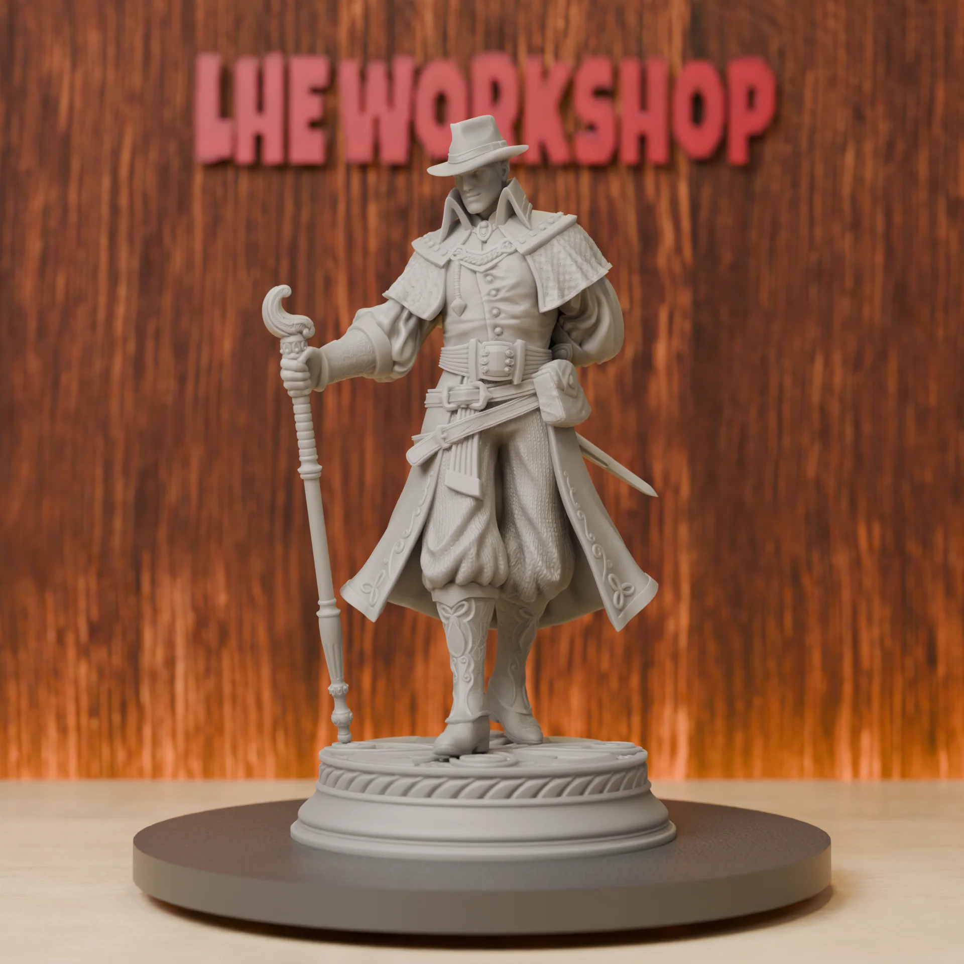 Victorian Wizard Miniatures | 28mm-75mm | Resin 3D Printed DND Pathfinder Mini | Unpainted Grey