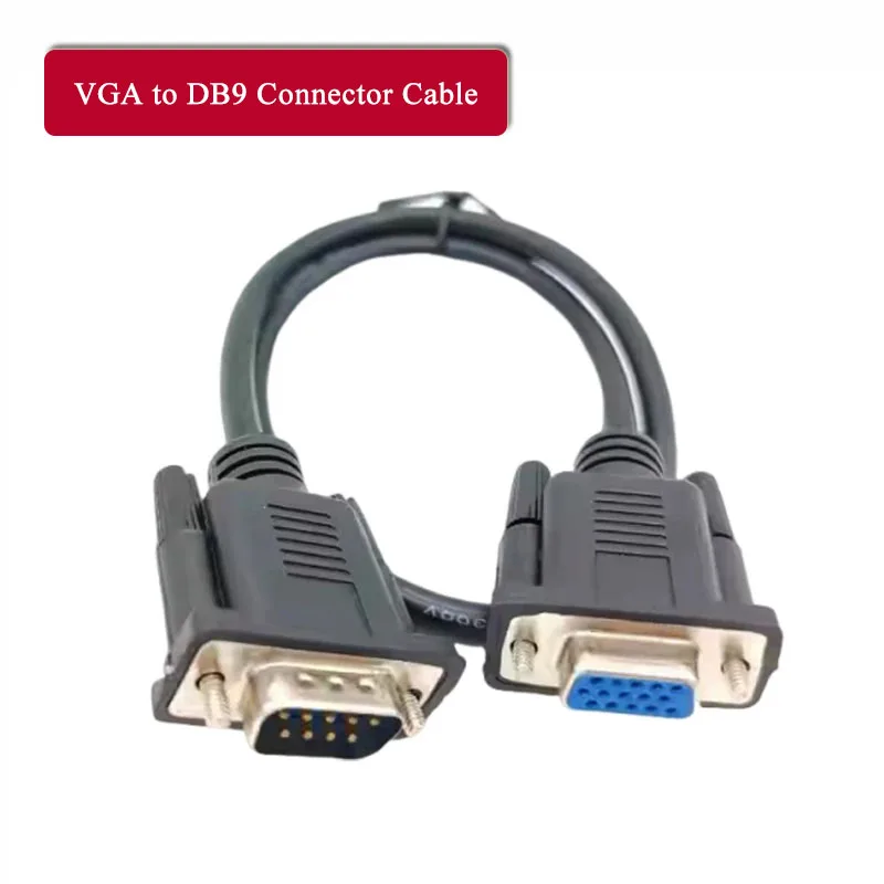 HDB 15 Pin to DB9 Connector Wire Industrial-grade VGA to DB9 RS232 Extension Cable 9Pin to 3 Rows 15 Pin Serial Port Data Cord