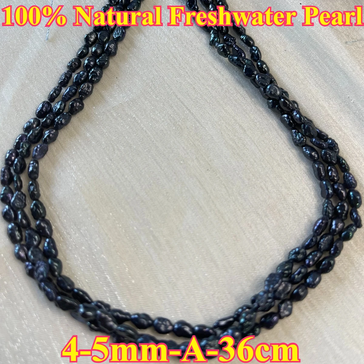 4-5mmA High Luster Natural Freshwater Black Baroque Bead Jewelry Make DIY Necklace Bracelet Women Wedding Gift Factory Wholesale