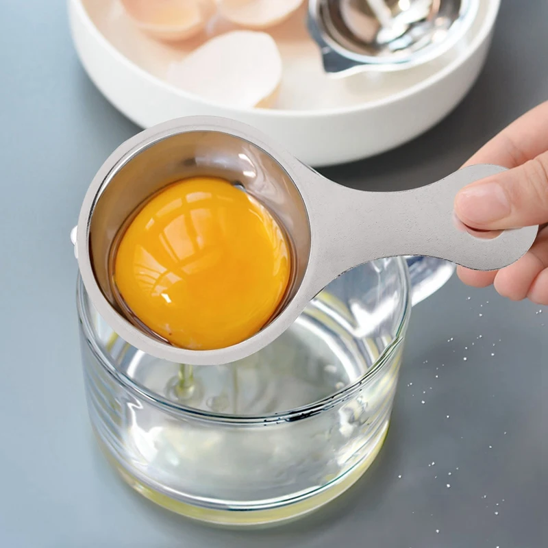 Separator Of Egg Yolk In Stainless Steel Separator White Egg Sieve Device Mini Kitchen Utensils (13 X 7 X 2.8 Cm)