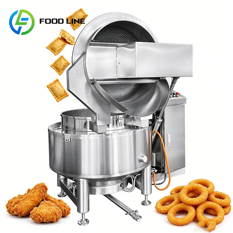 Frying Kettle Deep Fryer Batch Fryer Automatic Stirring Potato Chips Corn Chips Peanut Snack Processing Customized