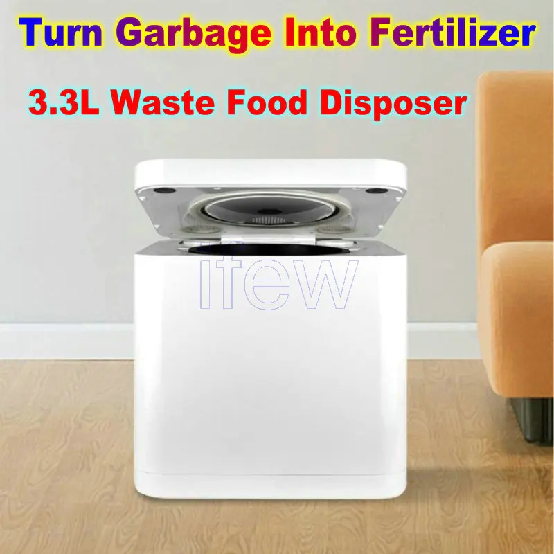 3.3L Food Waste Crusher Food Residue Compost Processor Device Composting Machine Kitchen Disposal Garbage Handler Trash Shredder