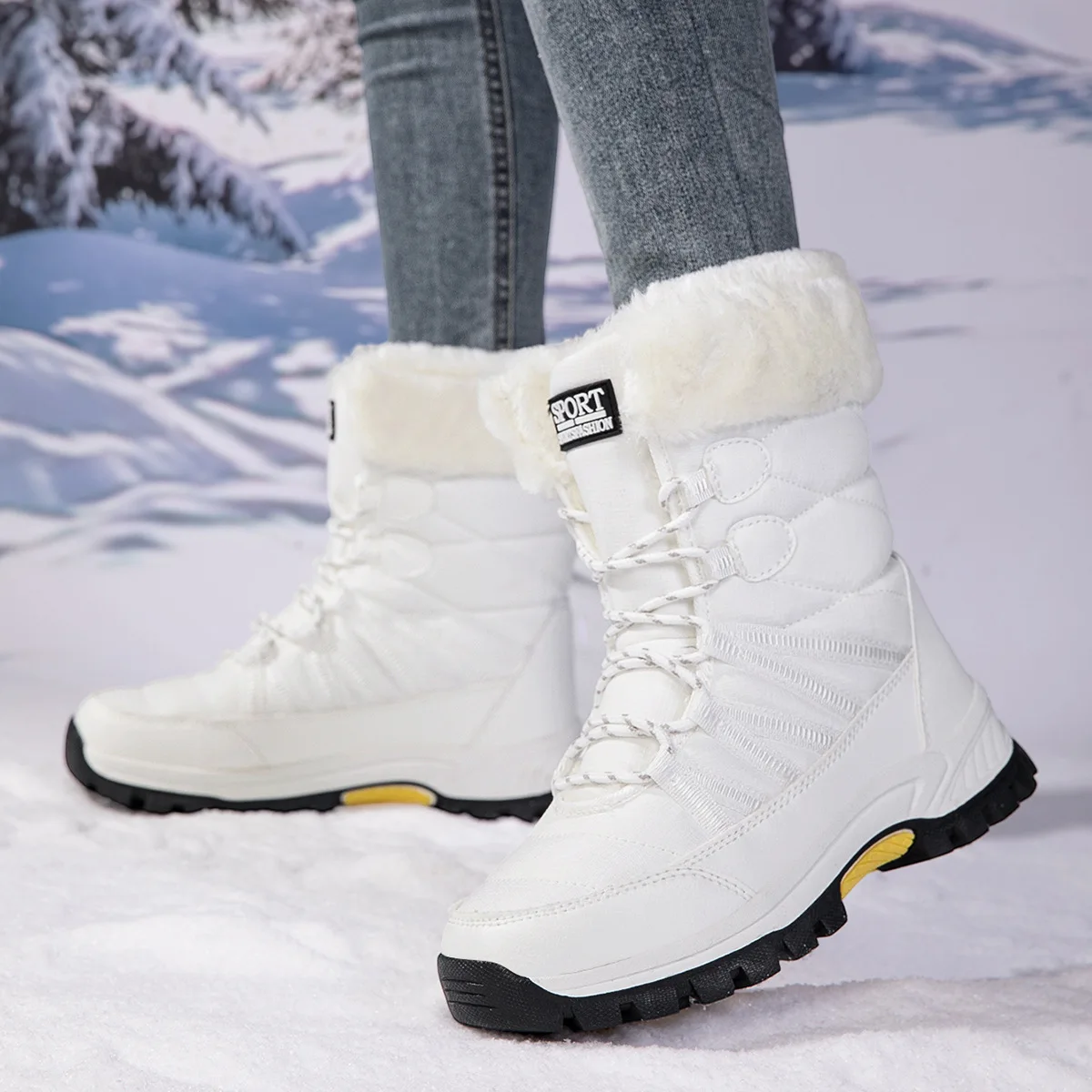 

Snow Boots Woman 2025 Trend Plush Women Booties Platform Women Shoes Fashion Ankle Boots Lightweight Botas Mujer Boots Women