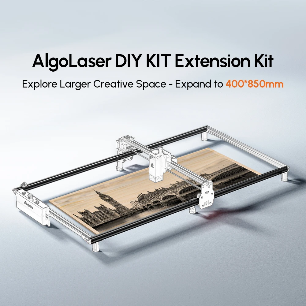 Algolaser Faça Você Mesmo Y-axis Extension Kit Gravador Máquina Cortador Atualizar Peças Rail Expandindo Maior Trabalhando 85x40cm Área