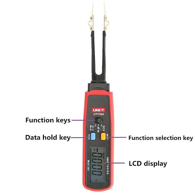 UNI-T UT116A UT116C SMD Multimeter Auto Range Resistance Capacitance Diode(RCD) LED Zener DCV Continuity Battery Tester Meter