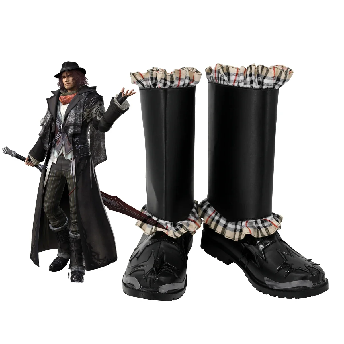 Final Fantasy 15 FF15 Ardyn Izunia Cosplay Boots Black Shoes Custom Made Any Size