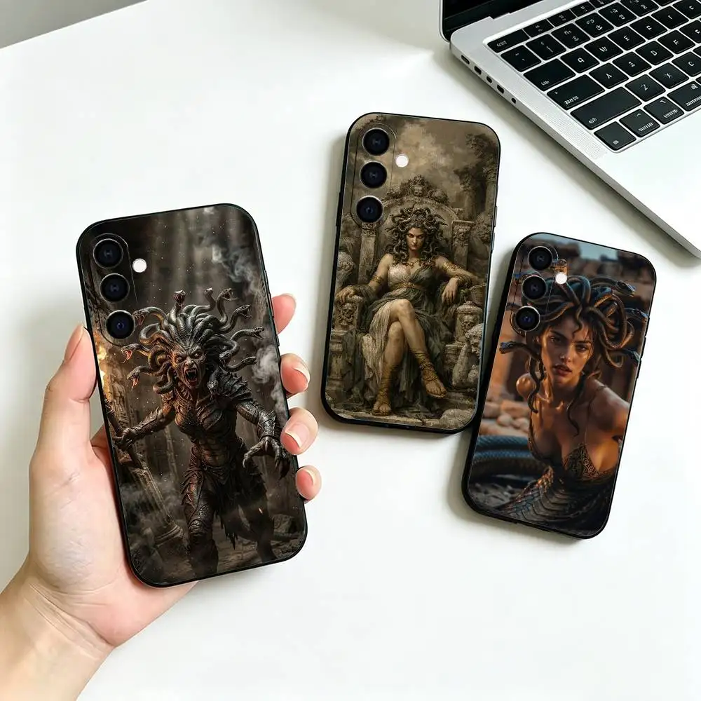 M-Medusa Mythologyy Black Soft Silicone Phone Case for Samsung Galaxy A73, A42, A72, A70, A53, A52, A51