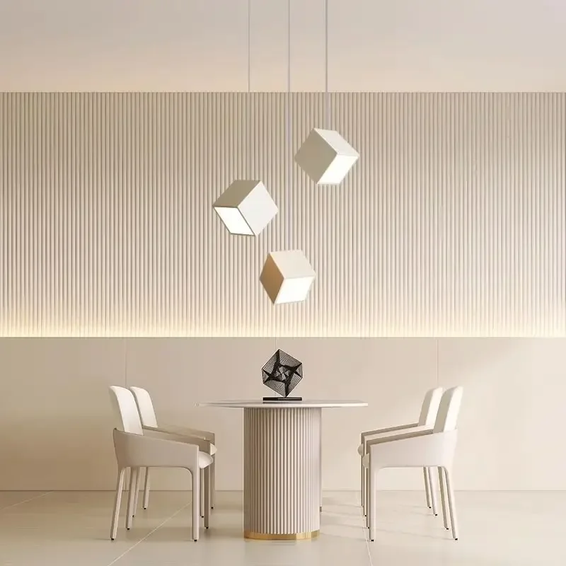 

Minimalist Square Restaurant Bar Pendant Light Modern minimalist dining room creative bedroom bedside pendant light