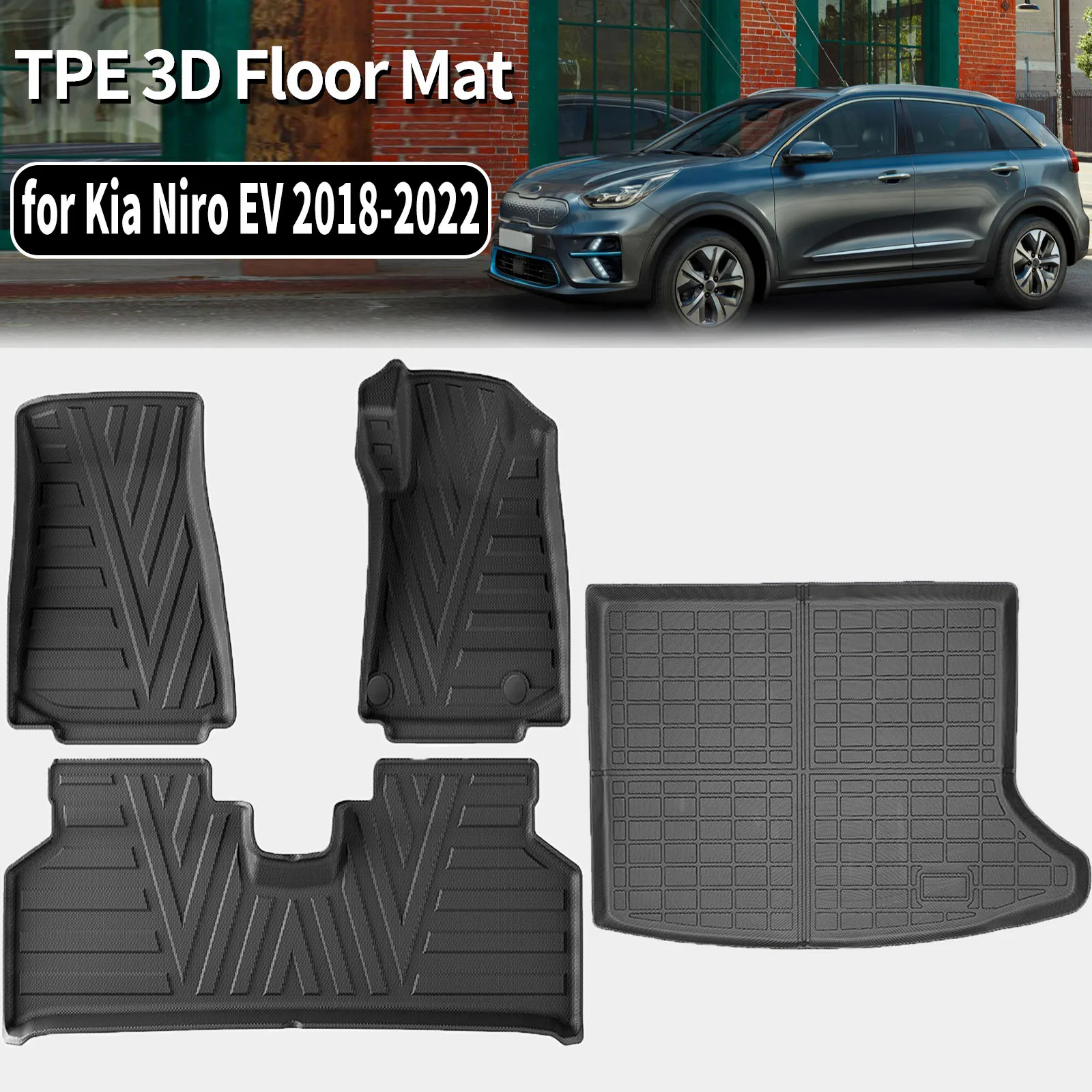 

for Kia Niro EV E-Niro 2018 2019 2020 2021 2022 DE Eco-Friendly TPE Floor Mats Non-Slip Dustproof Car Interior Accessories
