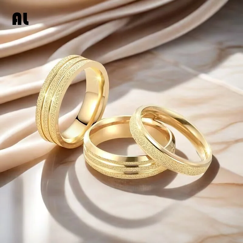 

Fashion Explosive Titanium Steel with Temperament and Trend Niche Couple Ring Multiple Styles