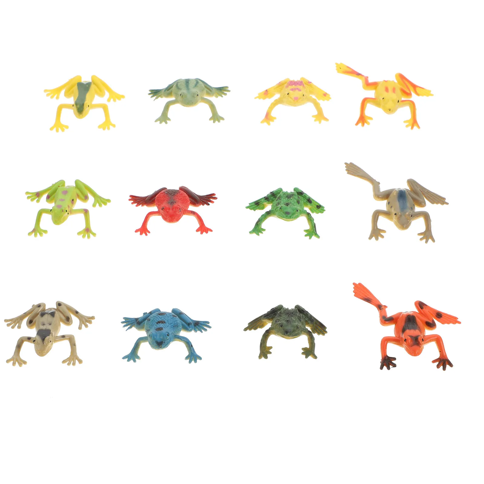 

12pcs Frog Imitation Frogs Shape Kids Plaything Children Gift Party Supply Simulation Toads Puzzle Animal Figure
