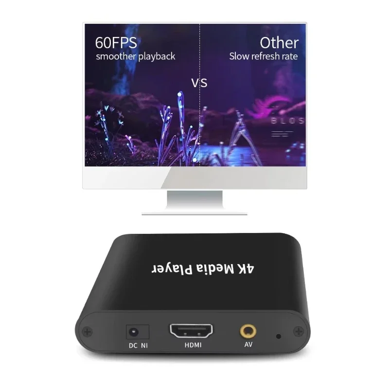 

Digital signage advertising media player box system remote control recording format DC input