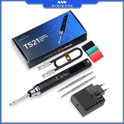 MINIWARE TS21 Electric Soldering Iron 100W Adjustable Digital Display Automatic Sleep BGA Precision Soldering Iron Repair Tool