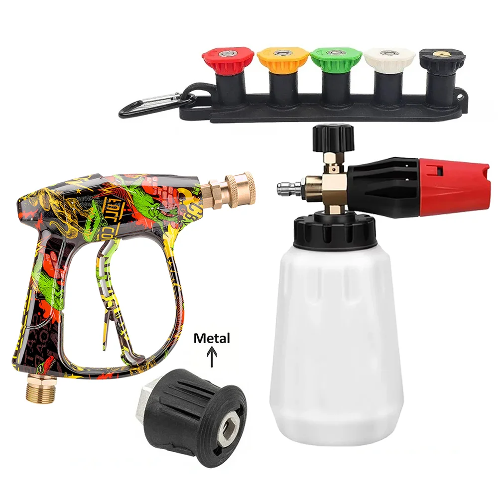 Complete Graffiti Pressure Washer Set, Foam Pot, 5 Nozzles, Nozzle Base and Reliable Metal Karcher Adapter