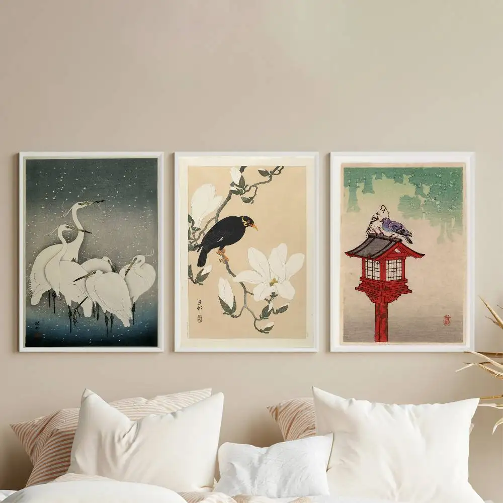 Ohara Koson Artwork Poster Gallery Prints Self Adhesive Home Decor Decoration Wall Decals Living Room Sticker