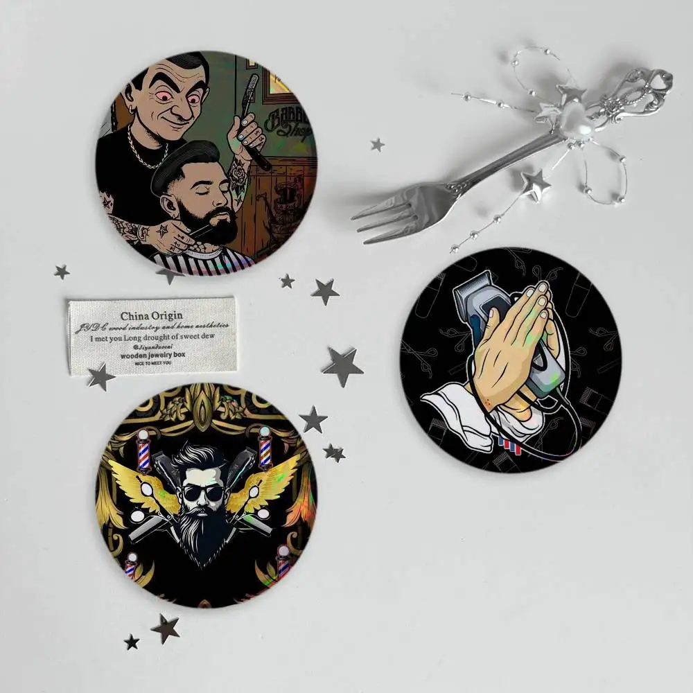 Barber Shop Stylist Brooches Cartoon Badge Pins Backpack Hat Accessories Friend Gift