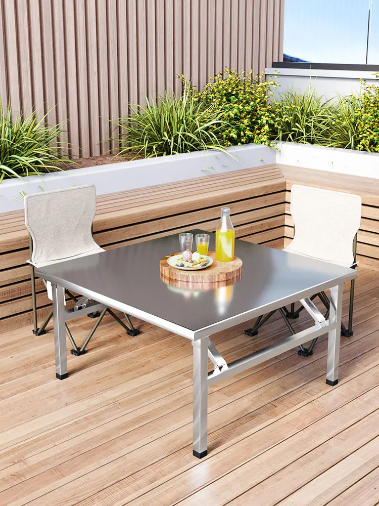 

Square outdoor stainless steel folding stall folding household portable stall low table