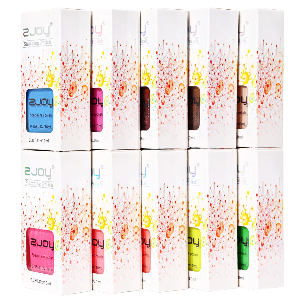 Nail Printing Stamping Gel Polish 10ml 30Colors Nail Art Printing Varnish for Stamping Plate Black White Gold Nails Lacquers