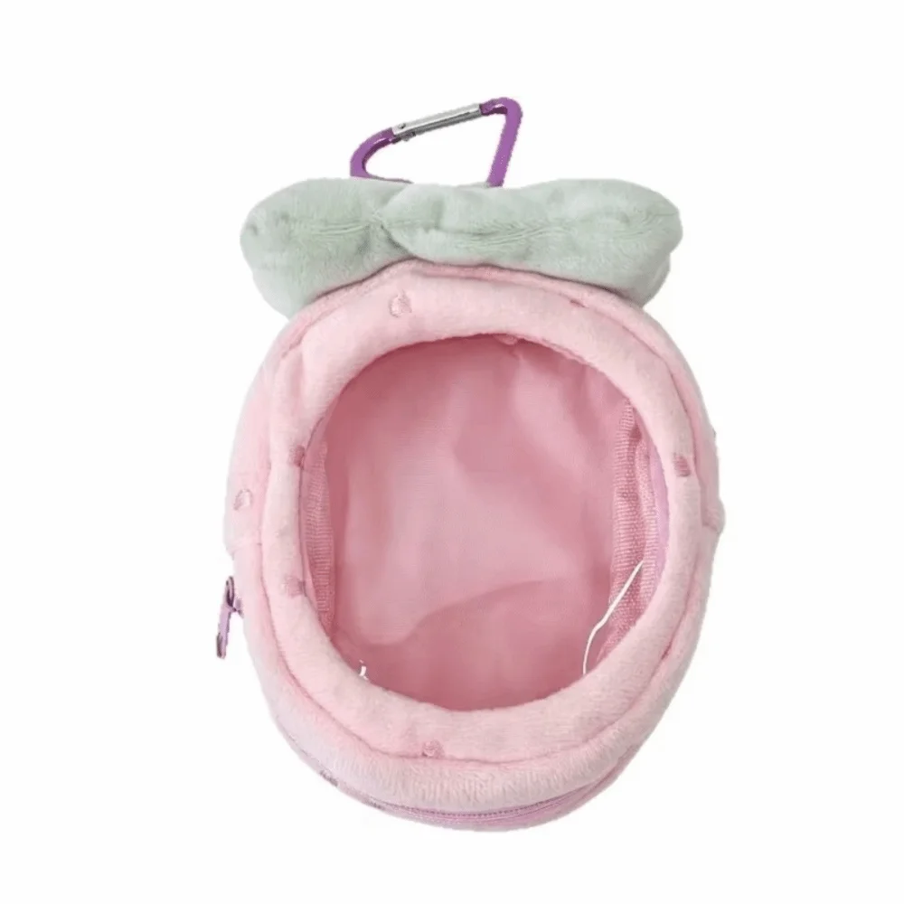 Gifts Display Bag Clear Window Hanging Clip Carrying Pouch Strawberry Shape Pink Strawberry Bag Travel