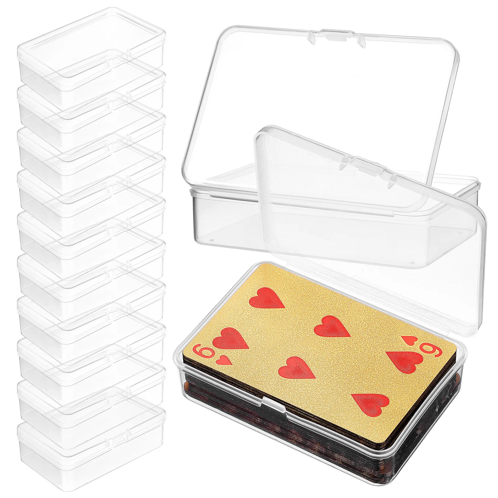 

12Pcs Small Clear Storage Cases Rugged Design Lockable Snap Closure High Transparency Multi-Purpose Portable Game Card Holders