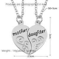 2pcs Antique Silver-plated Necklace Fashionable Mother Beautiful Daughter Combination For Love Parent Child Style Jewelry - Image 6