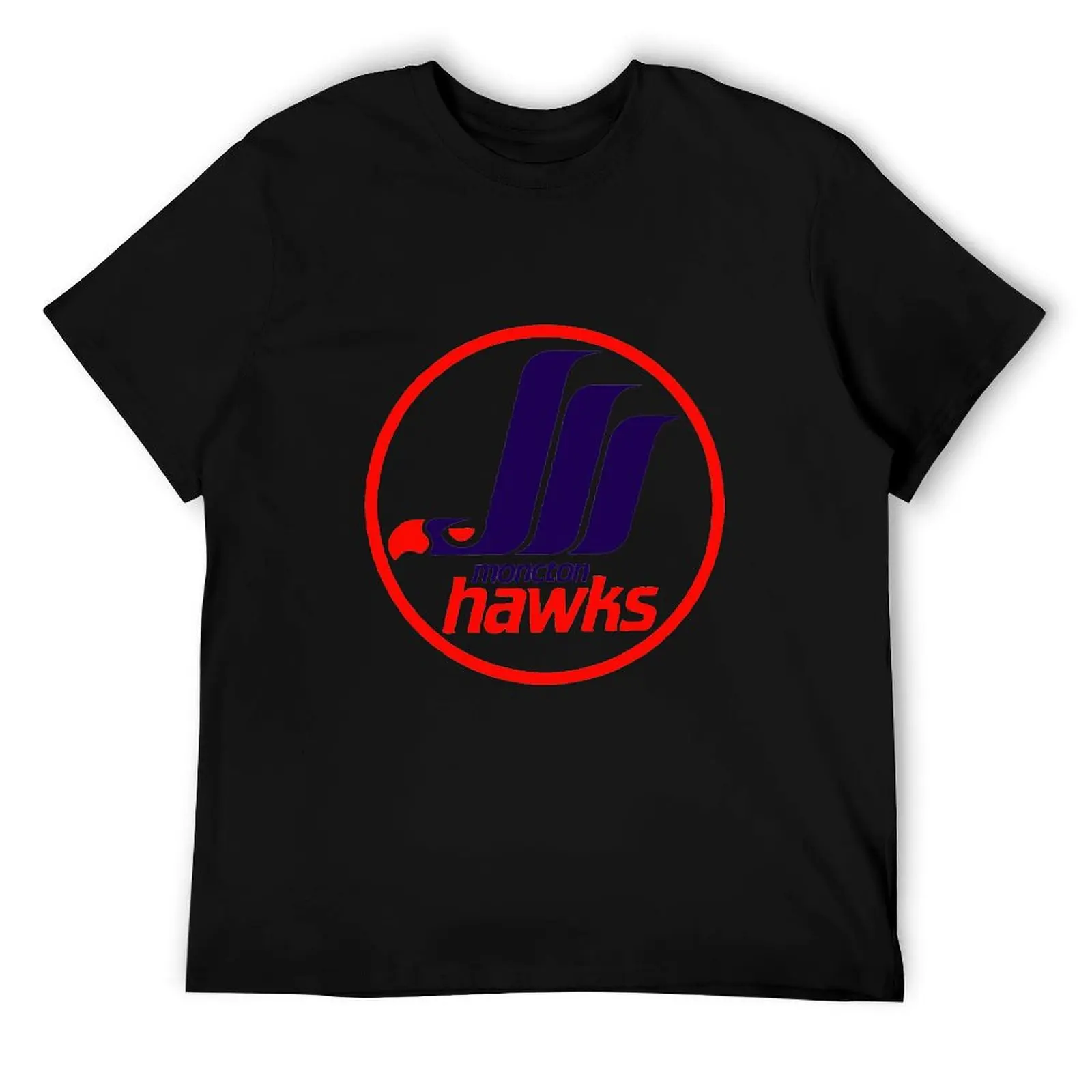 

Moncton Hawks Logo Clothing - Vintage / Retro Hockey Logo T-Shirt mens graphic t shirts t shirt man cotton T-Shirt