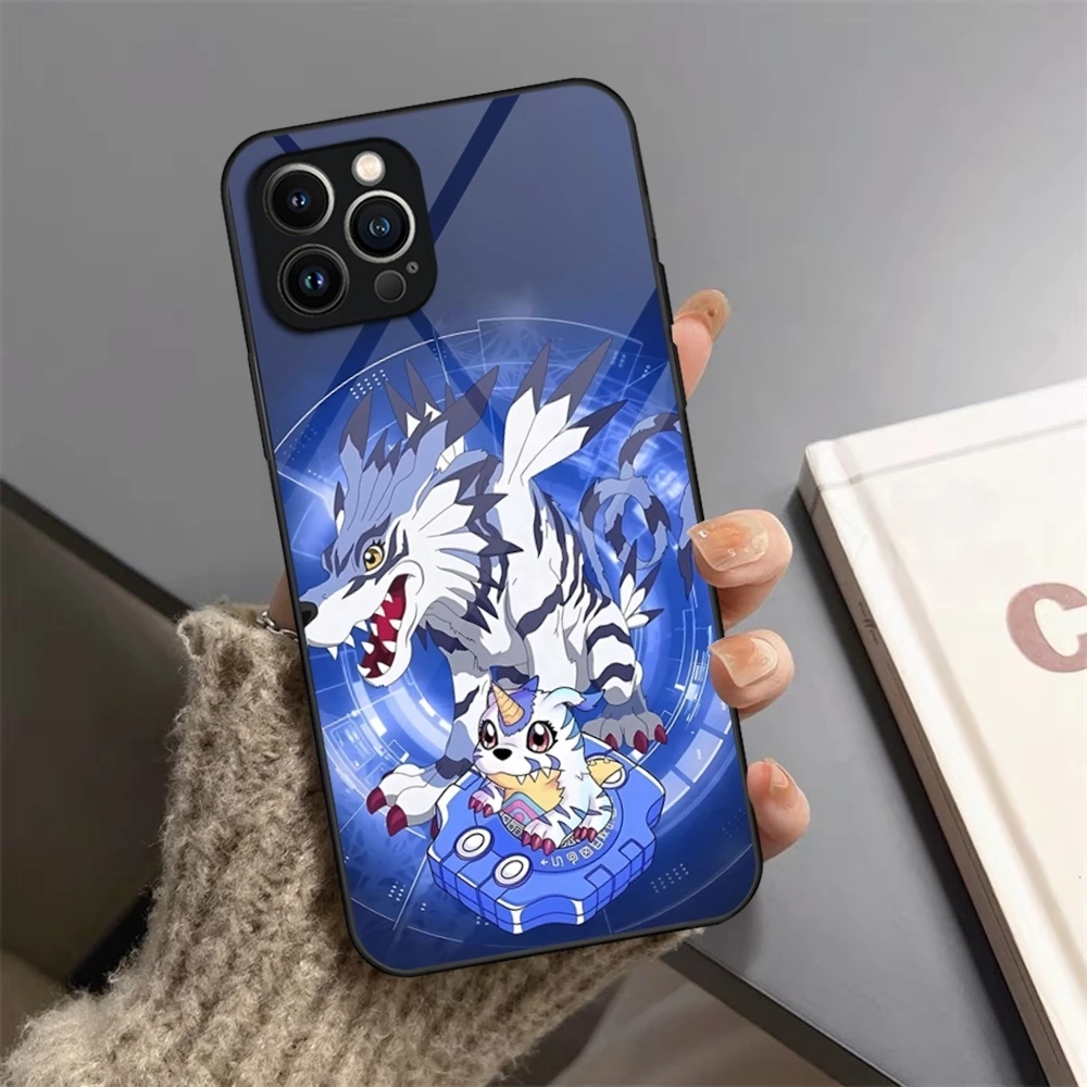 Anime Digimon Phone Case For iPhone 16 13 15 14 12 11 Pro XS Max Plus Mini X XR SE2020 Tempered Glass Coque