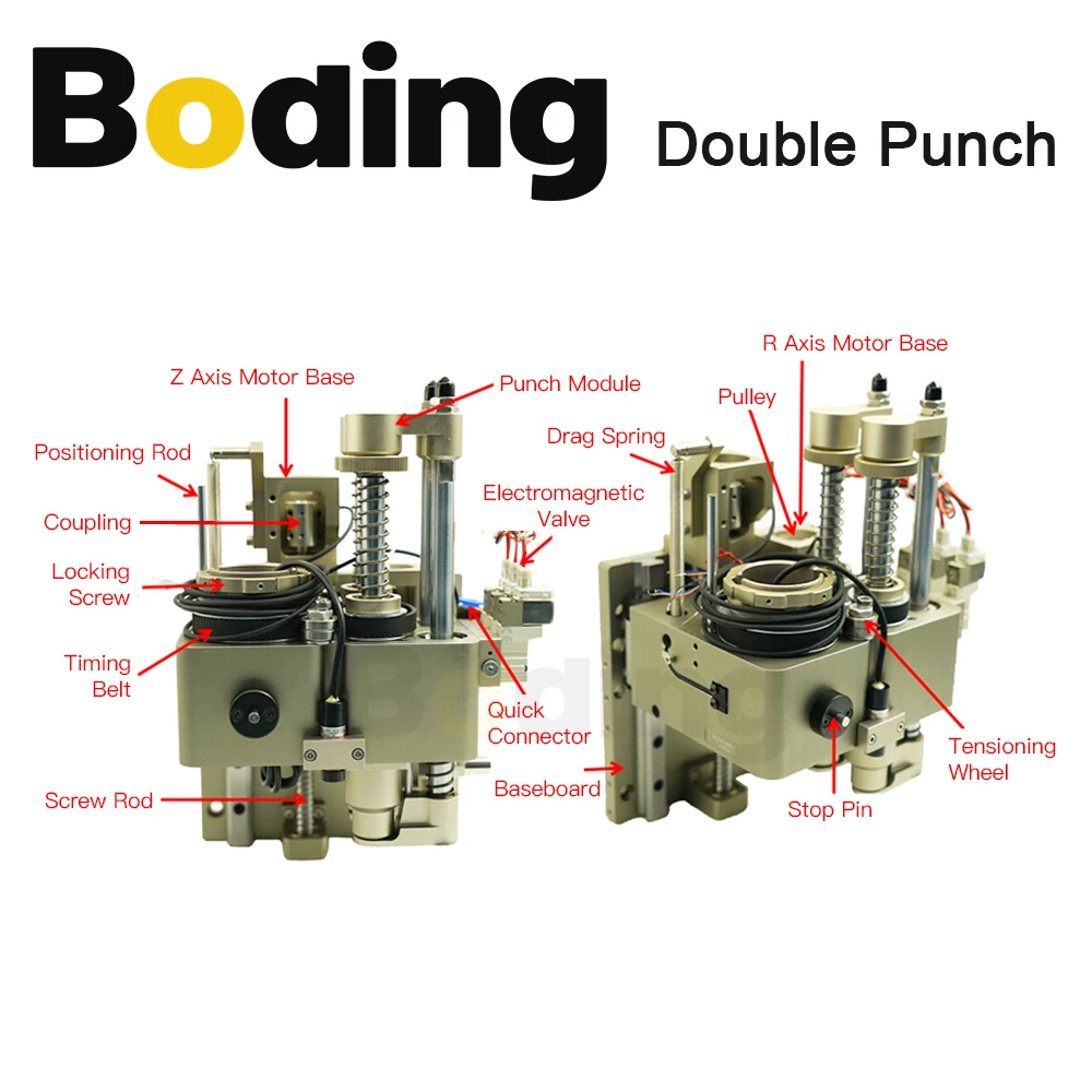 BODING CNC podwójny dziurkacz cztery dziurkacz nóż podnośnik 90mm 24V NPN nie dla CNC wibracyjny wycinarka