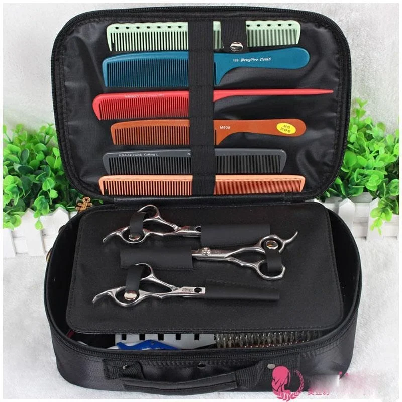 

Hairdressing Kit Barbershop Multifunctional Scissors Bag Clipping Zipper Portable Electric Clipper Kit Hair Stylist Toolbox