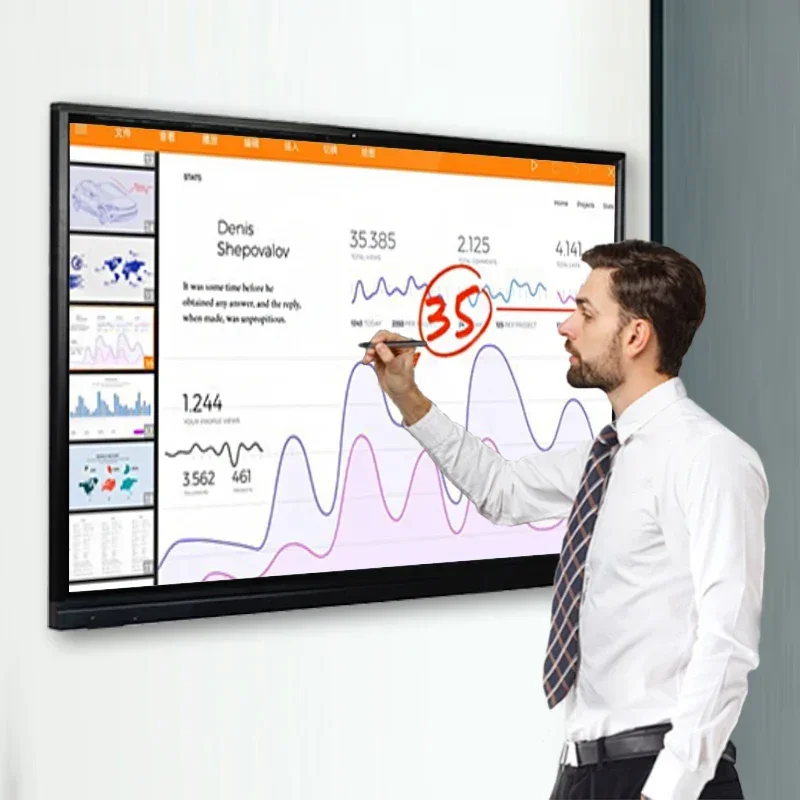 55 Inch Class/meeting Electronic Flat Whiteboard Interactive Digital Whiteboard Smart Flat Panel Education Screen