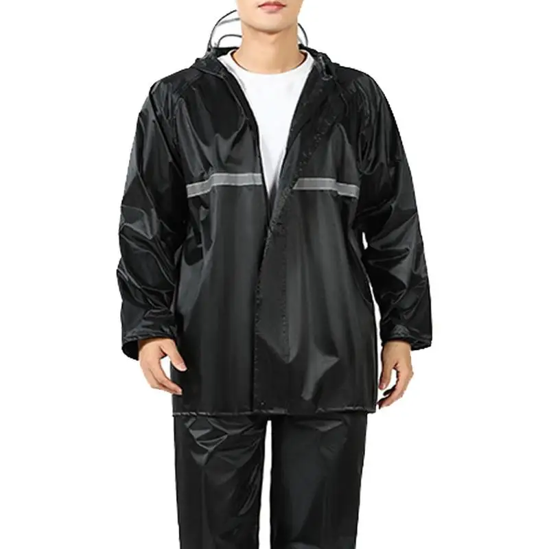 

Motorcycle Raincoat Waterproof Rain Gear Suit Reflective Rainwear Hood Rain Jacket And Rain Pants Motorcycle Riding Equipment