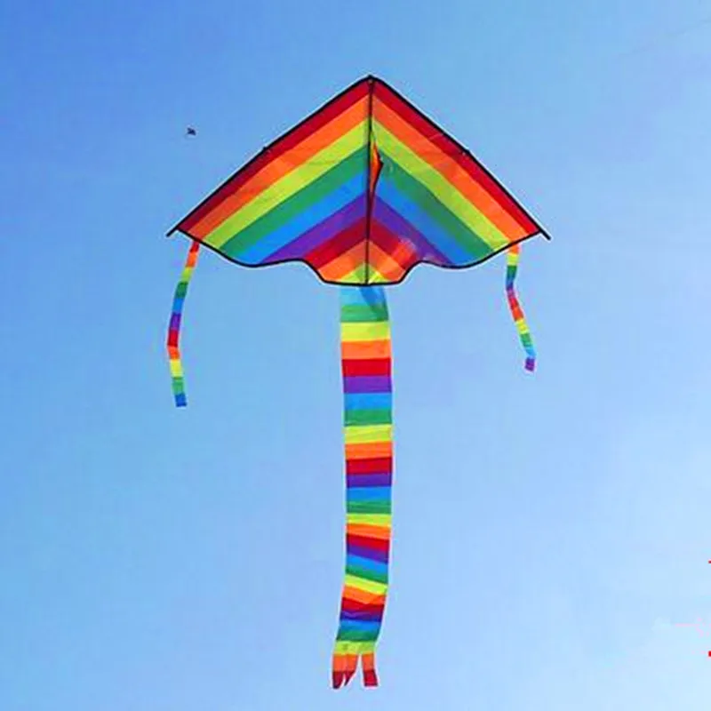 Rainbow kites for children delta kites for kids reel nylon kite triangle kite factory bird kite line ikite flying dragon kite