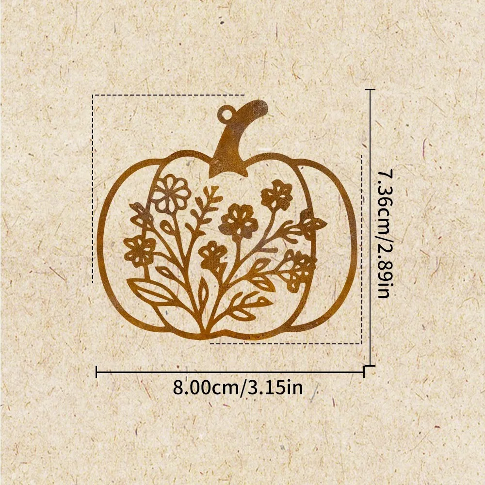 CIFBUY Wrought Iron Wall Decor Rustic Metal Pumpkin Artwork Vintage Hanging Sign Indoor Outdoor Yard Porch Farmhouse Ornament