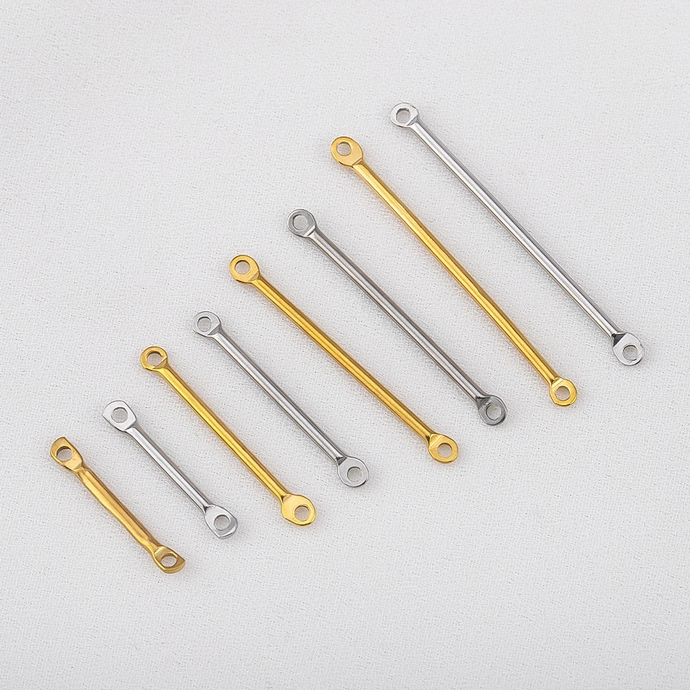20pcs Stainless Steel 15/20/25/30mm Rod Double Hole Bar Connector Link Stick PVD DIY Drop Earring Tassel Making Jewelry Findings view 5